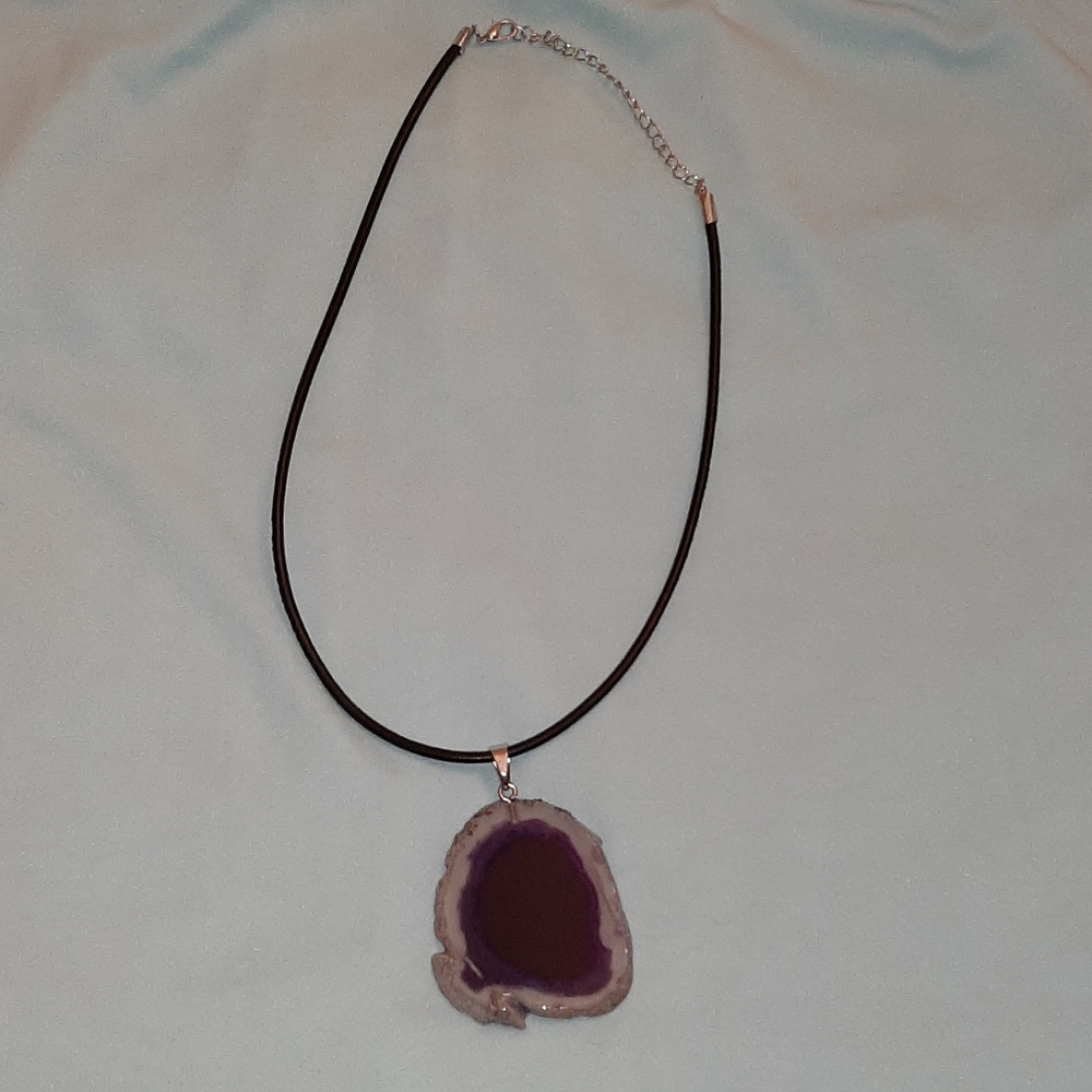 Purple smoke ALGATE handmade necklace